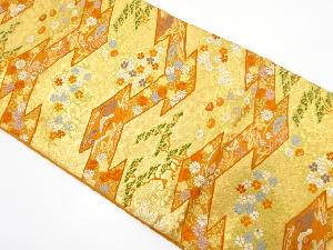 本金箔　松皮菱に宝尽くし・草花模様織り出し袋帯